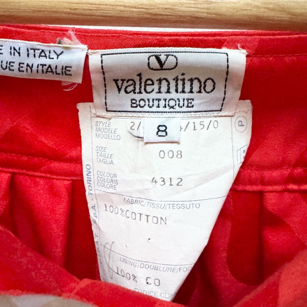Valentino Boutique Vintage '80s Red Buttoned Shift Dress - Picture 13 of 14